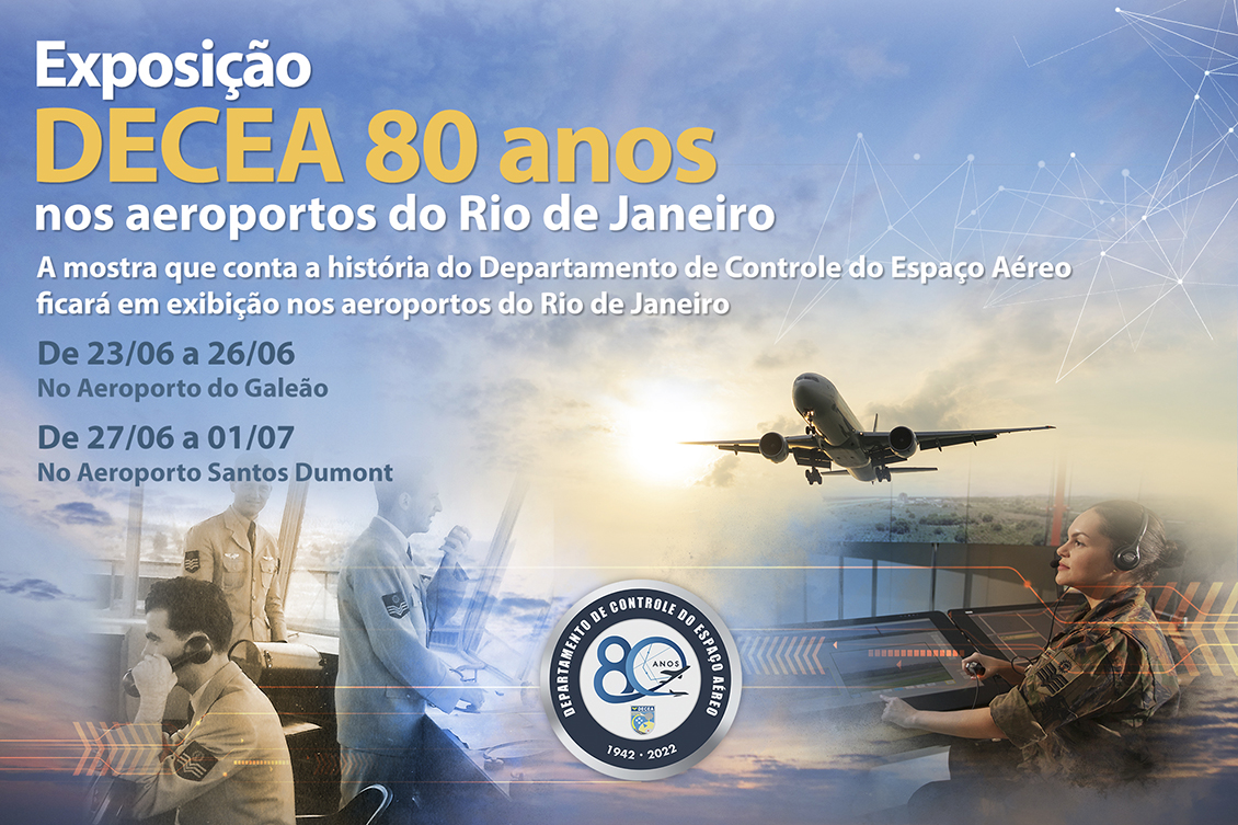 Exposição DECEA 80 anos chega aos aeroportos do Rio de Janeiro